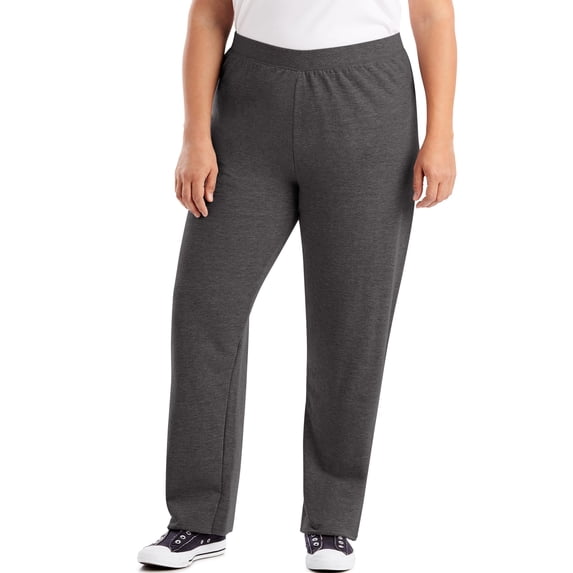 Hanes Just My Size EcoSmart Women's Fleece Sweatpants, Open Leg, 28.5" (Petite Plus ) Slate Heather 4X