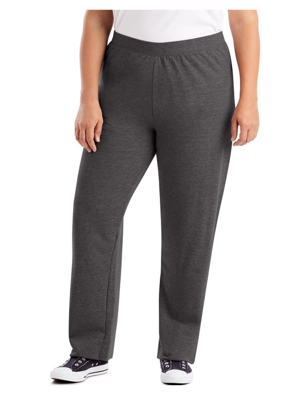 Just My Size EcoSmart Women's Fleece Sweatpants, Open Leg, 28.5" (Petite Plus ) Slate Heather 5X