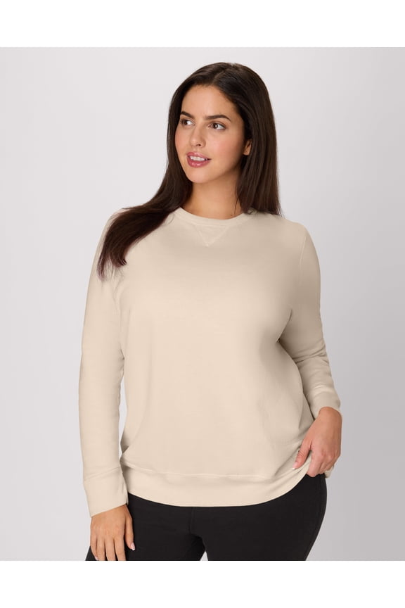 Just My Size EcoSmart Women's Fleece Sweatshirt, V-Notch (Plus ) Champagne Frost 2X