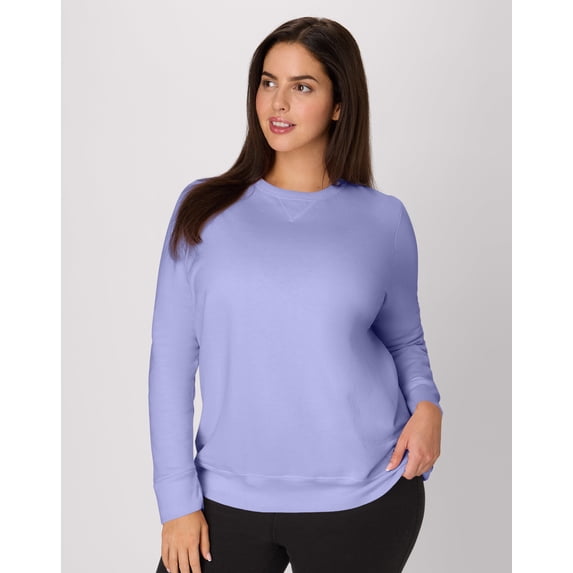 Hanes Just My Size EcoSmart Women's Fleece Sweatshirt, V-Notch (Plus ) Peri Blue 5X