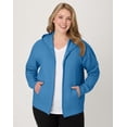 thumbnail image 1 of Hanes Just My Size EcoSmart Women's Full-Zip Fleece Hoodie (Plus ) Denim Blue 1X, 1 of 6
