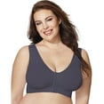 thumbnail image 1 of Hanes Just My Size Pure ComfortFront-Close Wirefree Bra (1274) Private Jet, 2X, 1 of 2