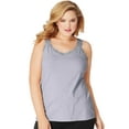 thumbnail image 1 of Hanes Just My Size Stretch Cotton Tank with Lace Trim (Plus ) Light Steel 3X Women's, 1 of 3