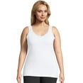 thumbnail image 1 of Hanes Just My Size Stretch Cotton Tank with Lace Trim (Plus ) White 4X Women's, 1 of 3