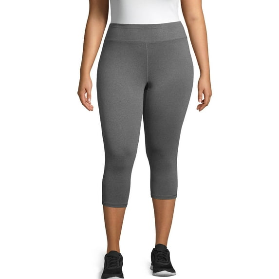 Hanes Just My Size Women's Active Capri Leggings, 20" (Plus ) Granite Heather 1X