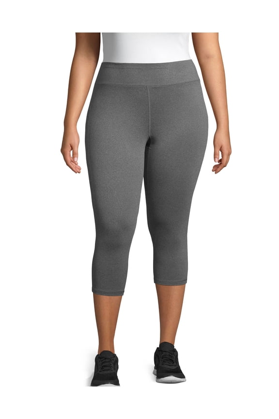 Just My Size Women's Active Capri Leggings, 20" (Plus ) Granite Heather 3X