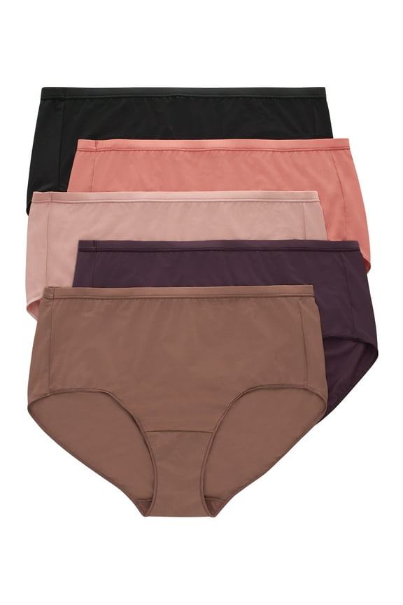 Womens Underwear Briefs 5-Pack, Breathable Brief Panties, Mesh Underwear for Women, Plus Size