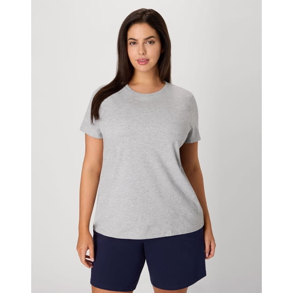 Hanes Just My Size Women’s Cotton Crewneck T-Shirt (Plus ) Light Steel 3X