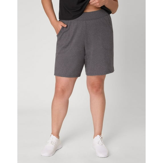 Hanes Just My Size Women's Cotton Jersey Pull-On Shorts, 7" (Plus ) Charcoal Heather 3X