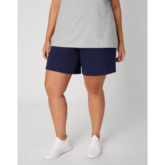 Hanes Just My Size Women's Cotton Jersey Pull-On Shorts, 7" (Plus ) Navy 5X