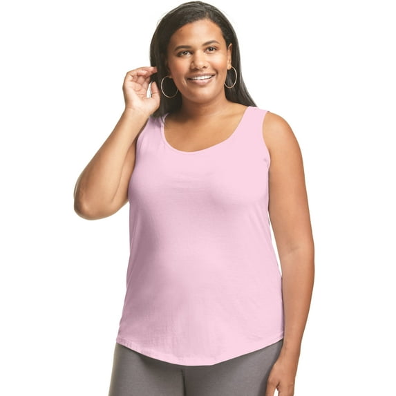 Just My Size Women's Plus Size Shirttail Tank