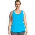thumbnail image 1 of Hanes Just My Size Women’s Cotton Jersey Tank, Shirttail Hem (Plus ) Process Blue 5X, 1 of 5