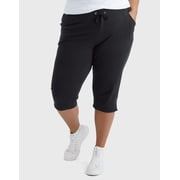 Hanes Just My Size Women's French Terry Capris, 19" (Plus ) Black 1X