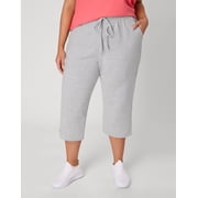 Hanes Just My Size Women's French Terry Capris, 19" (Plus ) Light Steel 2X