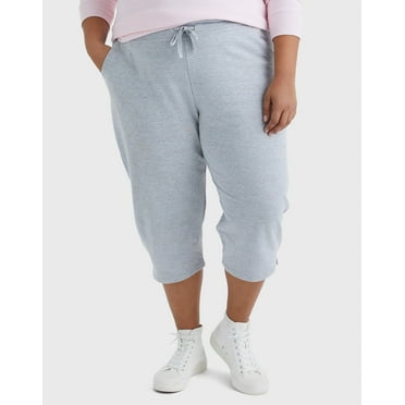 Hanes Just My Size Women's French Terry Capris, 19" (Plus ) Light Steel 2X