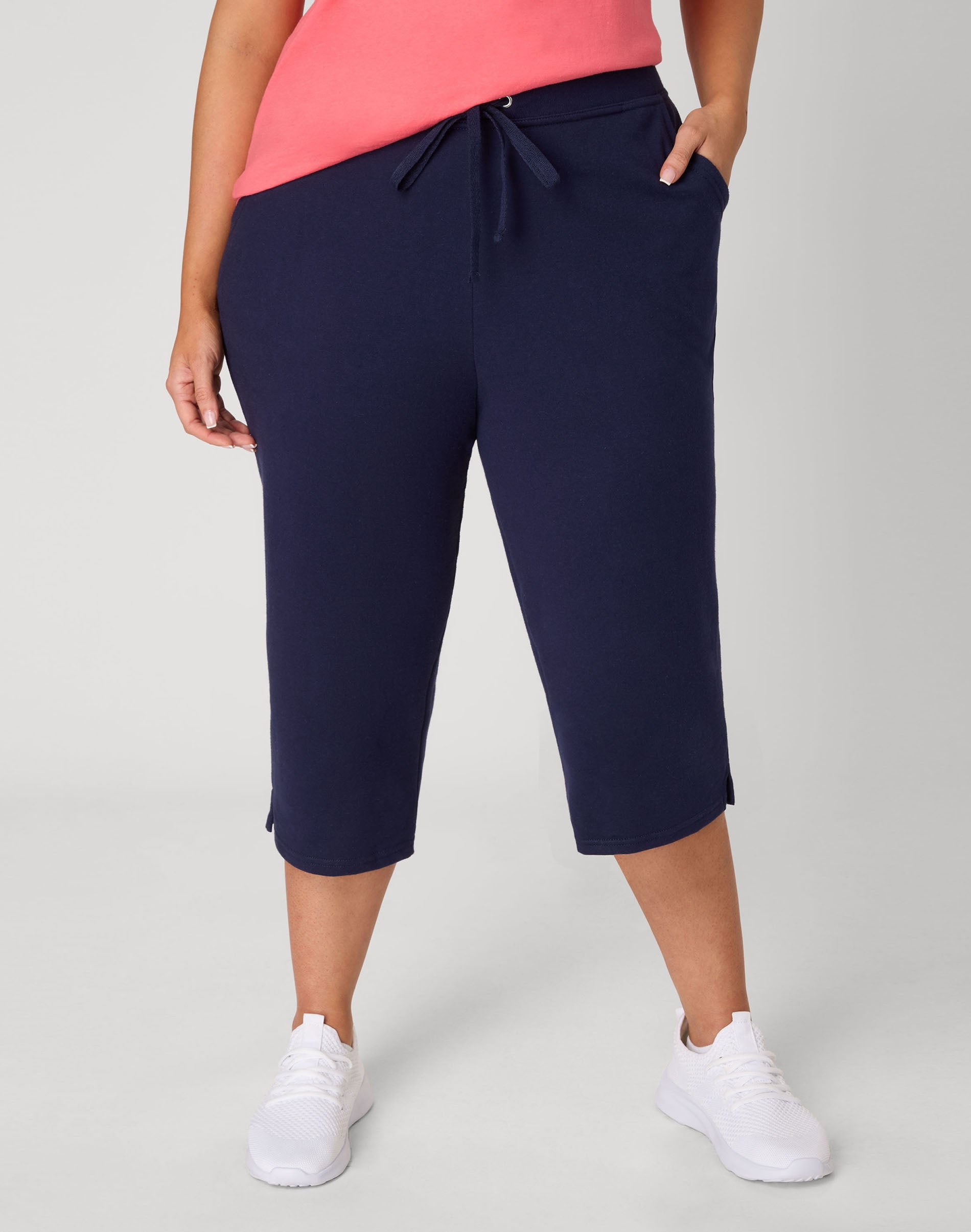 Hanes Just My Size Women's French Terry Capris, 19" (Plus ) Navy 4X