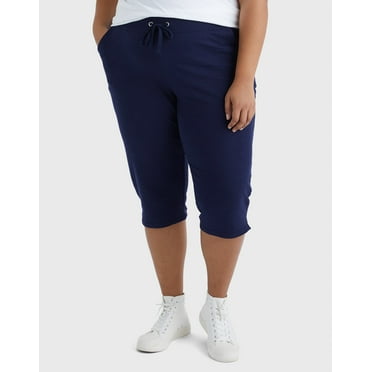 Hanes Just My Size Women's French Terry Capris, 19" (Plus ) Navy 5X