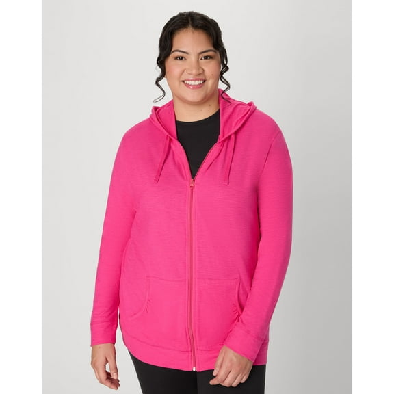 Plus Size Just My Size® Slubbed Hoodie Color: Amaranth Size: 1X