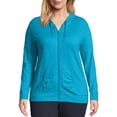 thumbnail image 1 of Plus Size Just My Size® Slubbed Hoodie Color: Process Blue Size: 2X, 1 of 5