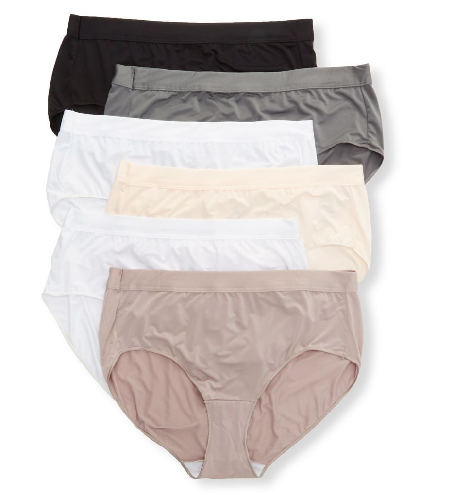 Hanes Just My Size Women's Microfiber Stretch Brief Underwear, 6-Pack (Plus  ) Assorted 10 