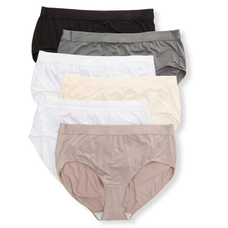Women's Just My Size 16156C Cool Comfort Cotton High Brief Panty - 6 Pack  (Assorted 9) 