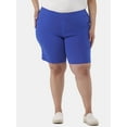 thumbnail image 1 of JMS Just My Size by Hanes Women's Plus Pull On Millennium Bermuda Shorts, 9" Inseam, Sizes 0X-4X, 1 of 5