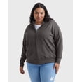 thumbnail image 1 of Hanes Just My Size EcoSmart Women's Full-Zip Fleece Hoodie (Plus ) Slate Heather 1X, 1 of 5