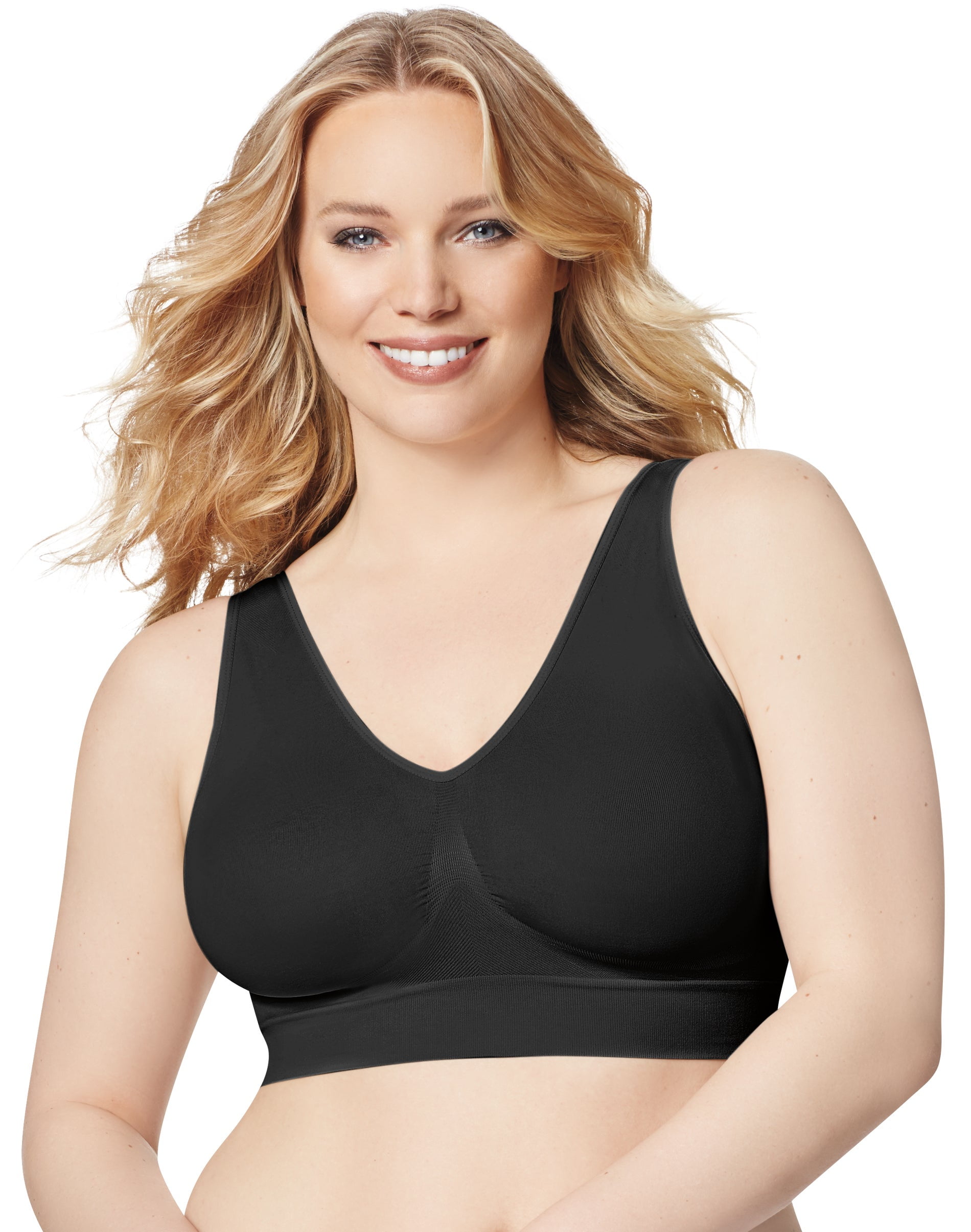 Hanes Just My Size Women's Pure Comfort Seamless Bralette (Plus