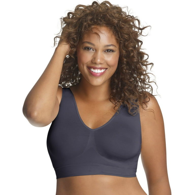 Hanes Just My Size Women's Pure Comfort Seamless Bralette (Plus ) White 5X