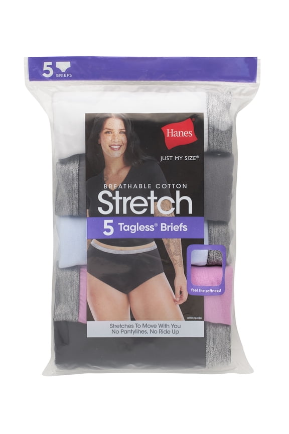 Womens Underwear 5-Pack, Stretch Cotton Brief Panties, No-Show Underwear for Women (Plus Sizes Available)