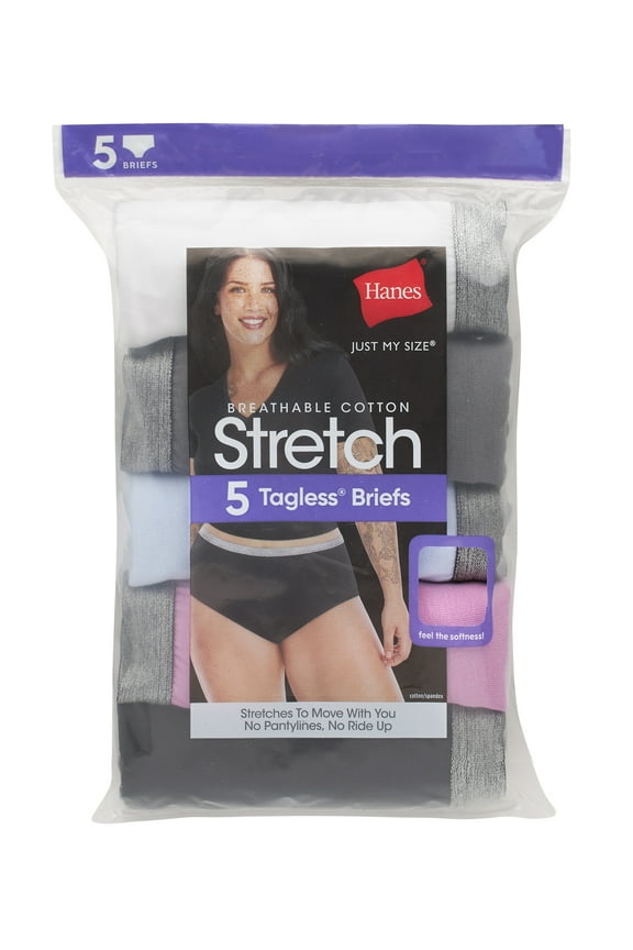 Womens Underwear 5-Pack, Stretch Cotton Brief Panties, No-Show Underwear for Women (Plus Sizes Available)