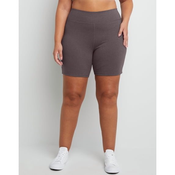 Hanes Just My Size Women's Stretch Jersey Bike Shorts, 9" (Plus ) Charcoal Heather 4X