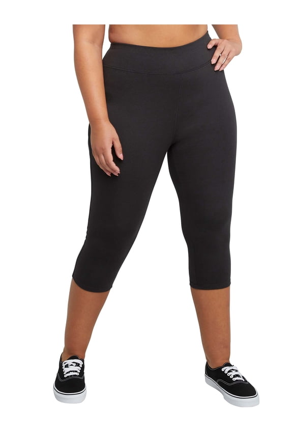 by Hanes Women's Plus Size Stretch Jersey Capri Legging