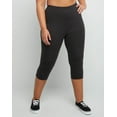 thumbnail image 1 of Hanes Just My Size Women's Stretch Jersey Capri Leggings, 19.5" (Plus ) Black 3X, 1 of 7