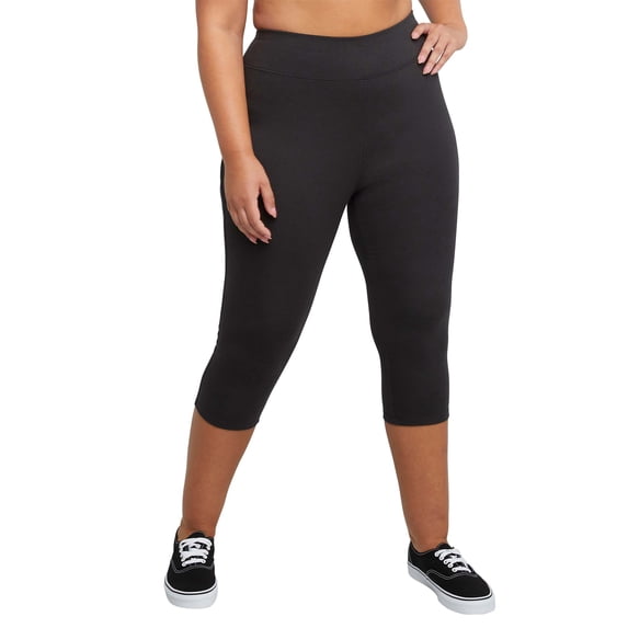 JMS by Hanes Women's Plus Size Stretch Jersey Capri Legging
