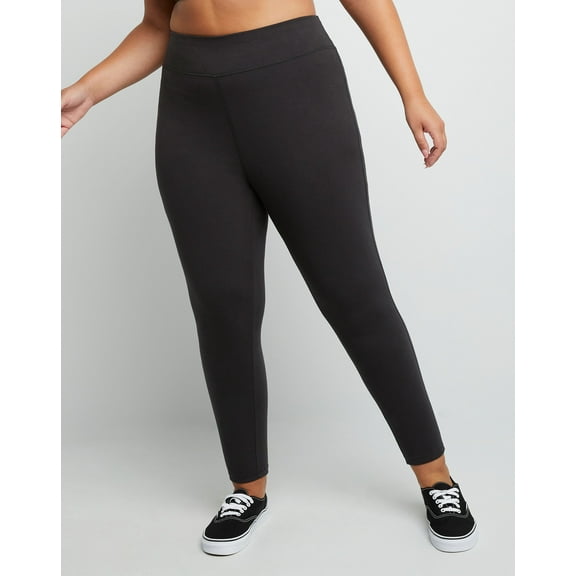 Hanes Just My Size Women's Stretch Jersey Leggings, 25.5" (Plus ) Black 1X