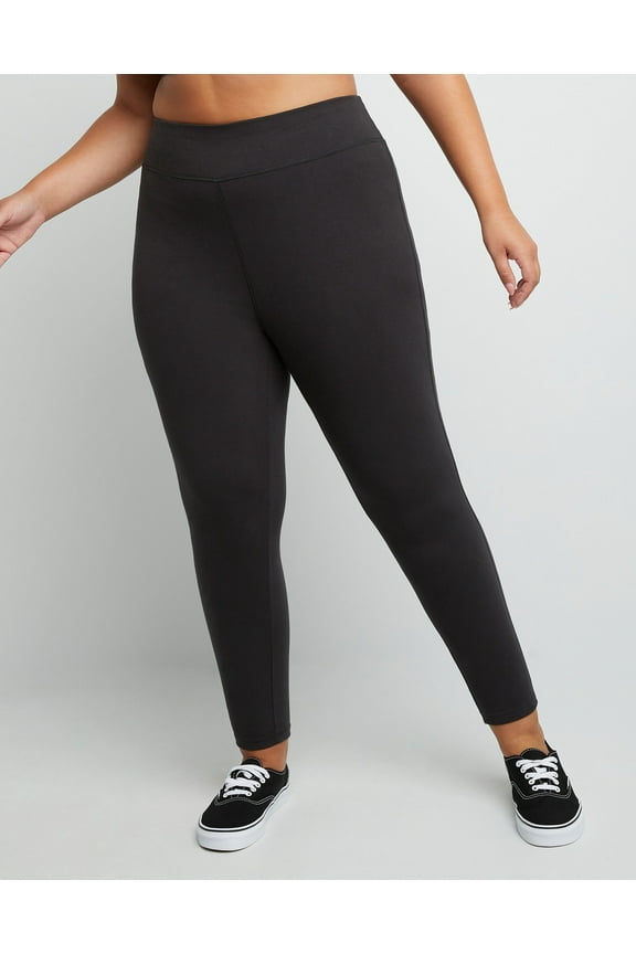 Just My Size Women's Stretch Jersey Leggings, 25.5" (Plus ) Black 4X