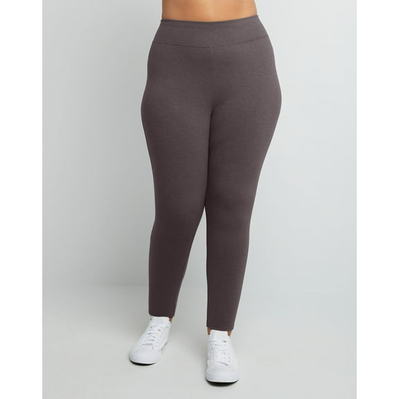 Hanes Just My Size Women's Stretch Jersey Leggings, 25.5" (Plus ) Charcoal Heather 1X