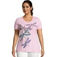 thumbnail image 1 of Just My Size Women's Plus Size Graphic Short Sleeve V-neck Tee, 1 of 2
