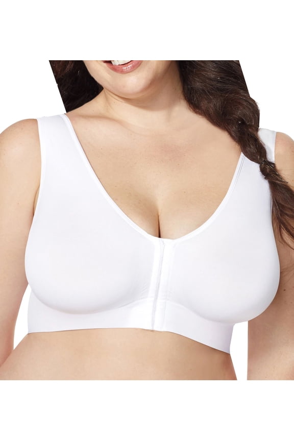 Women's Just My Size MJ1274 by Hanes Pure Comfort Front Closure Wirefree Bra (White 4X)