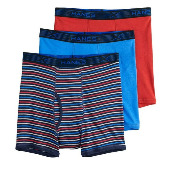 Hanes K312HUBX3F-2 ULTI 3-PK Boxer Brief ASST 2XL-Big Blue/Red