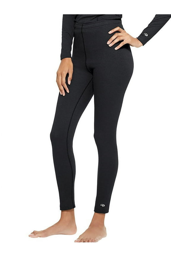 Hanes KEW4 Duofold Varitherm Performance Womens Thermal Pants Size Small, Black