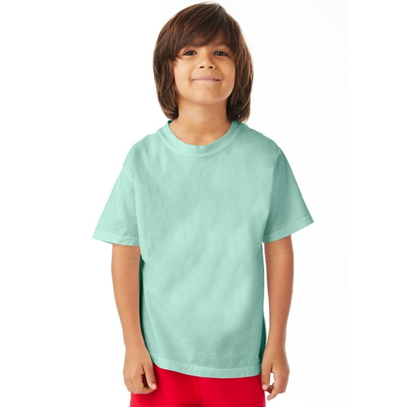 Hanes Kids' Garment Dyed Cotton T-Shirt Honeydew XS