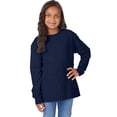 thumbnail image 1 of Hanes Kids' Garment Dyed Long Sleeve T-Shirt Navy XS, 1 of 8
