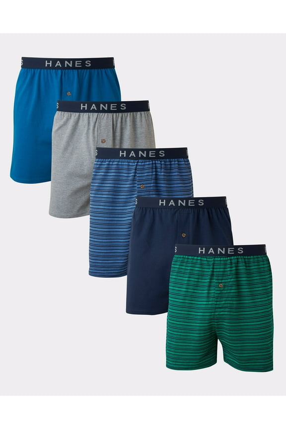 Knit Boxers 5 Pack Classics Men's TAGLESS ComfortSoft Comfort Flex Underwear
