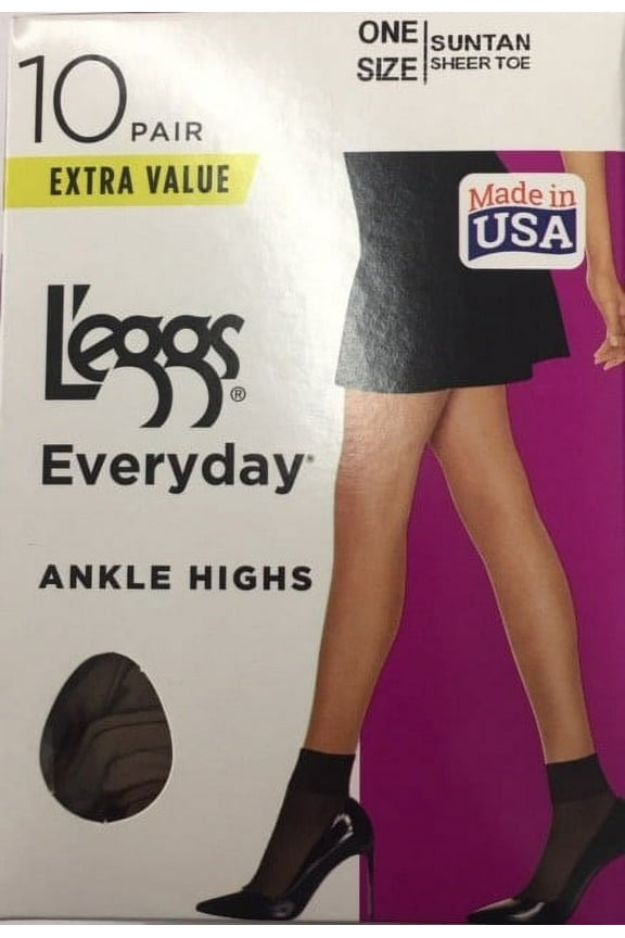 Hanes L'eggs Women's Everyday Ankle Highs, 10 Pair