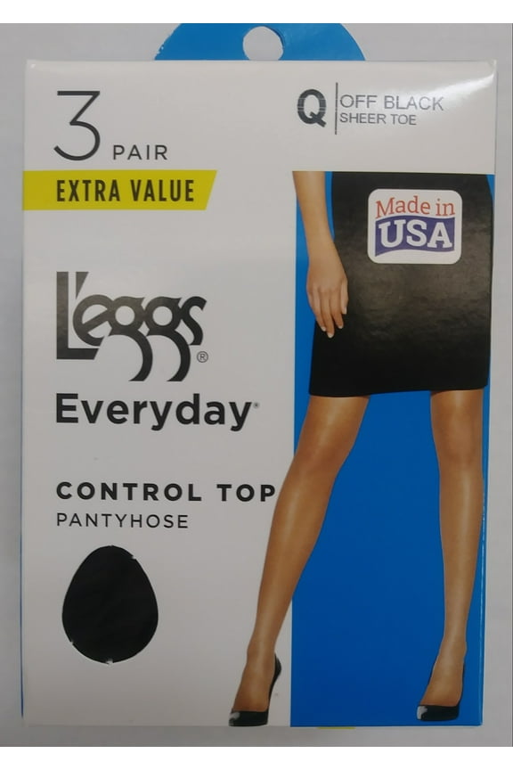 Women's Everyday Control Top Sheer Toe Nylon Pantyhose, 3 Pair