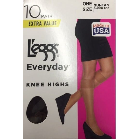 Hanes L'eggs Women's Everyday Knee Highs, 10 Pair