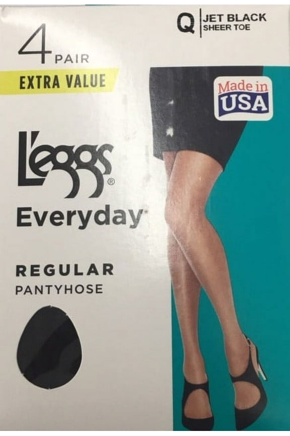 L'eggs Women's Everyday Reinforced Panty Sheer Toe Nylon Pantyhose, 4 Pair