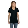 thumbnail image 1 of Hanes S04V Ladies Nano-T Cotton V-Neck T-Shirt, 1 of 4